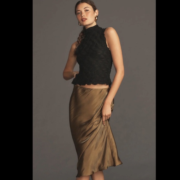 Anthropologie Liquid Shine Bias-Cut Skirt - Picture 2 of 4